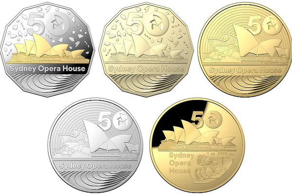 Sydney Opera House, Commemorative coins, 50th anniversary, Royal Australian Mint