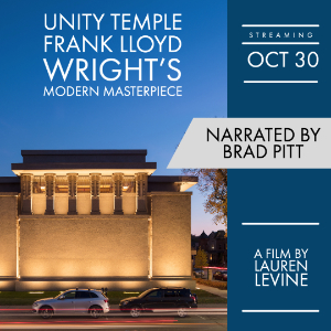 Frank Lloyd Wright, Unity Temple, Oak Park, Illinois, Brad Pitt, Lauren Levine