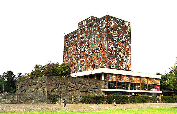 Juan O'Gorman, Gustav Saavedra, Juan Martinez de Velasco, Biblioteca Central de la Ciudad Universitaria, UNAM, Mexico City