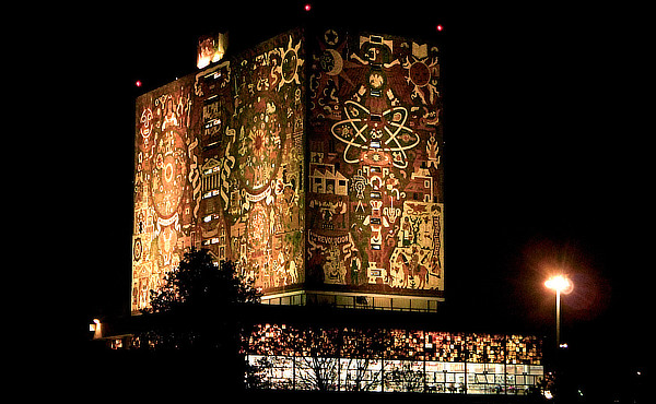 Juan O'Gorman, Gustav Saavedra, Juan Martinez de Velasco, Biblioteca Central de la Ciudad Universitaria, UNAM, Mexico City