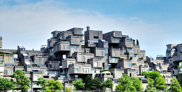 Habitat 67, Moshe Safdie with David, Barott, Boulva, Jacques David, Peter Barott, Pierre Boulva, Montreal