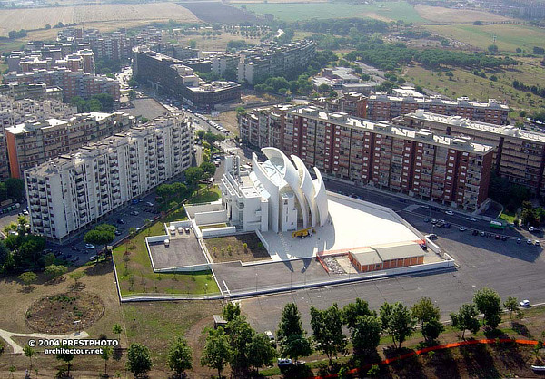 Richard Meier, Dives in Misericordia, Complesso parrocchiale di Dio Padre Misericordioso, Chiesa dell'anno 2000, Roma, Tor Tre Teste, Italy