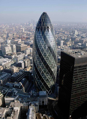 Foster 30 St. Mary Axe Swiss Re Tower The Gherkin London