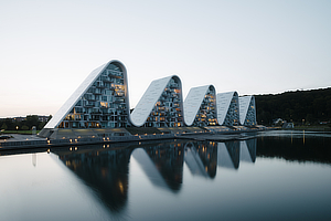 Henning Larsen, Wave, Bølgen, Vejle, Danmark, Residential buildings, Multiple dwelling