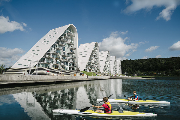 Henning Larsen, Wave, Bølgen, Vejle, Danmark, Residential buildings, Multiple dwelling