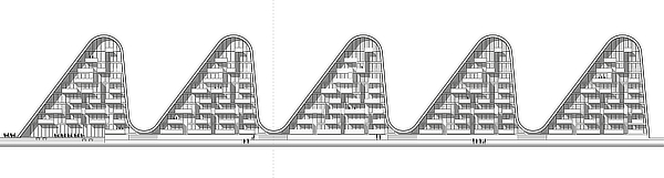 Henning Larsen, Wave, Bølgen, Vejle, Danmark, Residential buildings, Multiple dwelling