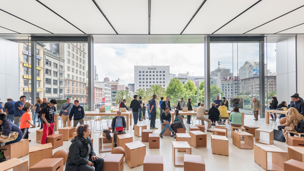 Norman Foster, Foster + Partners, Jonathan Ive, Apple, Angela Ahrendts, Union Square, San Francisco