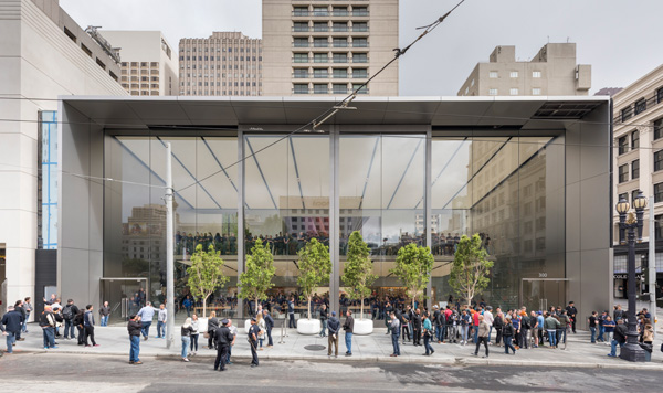 Norman Foster, Foster + Partners, Jonathan Ive, Apple, Angela Ahrendts, Union Square, San Francisco