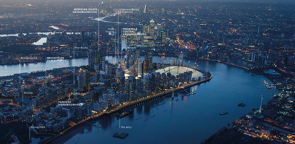 Santiago Calatrava, Peninsula Place, Knight Dragon, Greenwich Peninsula, London, UK, Thames