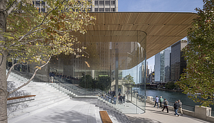 Foster + Partners, Apple Store Michigan Avenue, Chicago, Illinois, Stefan Behling, Jonathan Ive, Angela Ahrendts
