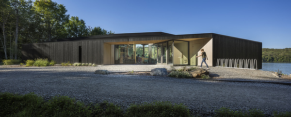 Anne Carrier architecture, Centre de Services Le Bonnallie, Mont Orford, Lac Stukely, Quebec, Canada, Sépaq