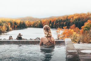 Blouin Tardif Architecture Environnement, Balnea spa, réserve thermale, Le pavillon Ouest, Bromont, Quebec, Canada