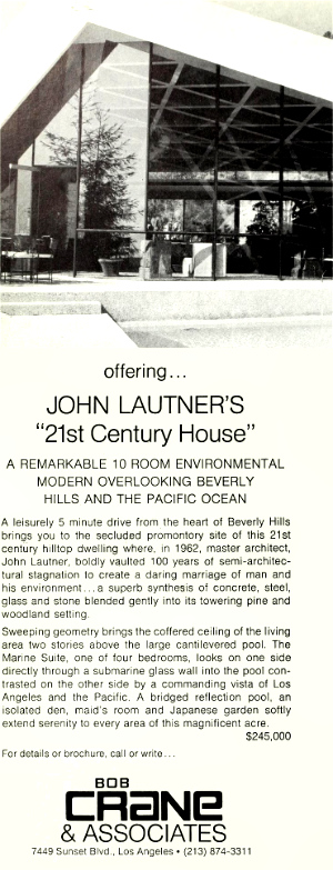 John Lautner, Sheats–Goldstein Residence, Beverly Hills, Los Angeles, California, Architectural Digest