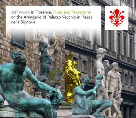 Pluto and Proserpina, Jeff Koons, Firenze, Florence, Piazza Signoria, Palazzo Vecchio