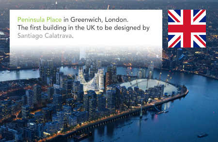 Santiago Calatrava, Peninsula Place, Knight Dragon, Greenwich Peninsula, London, UK, Thames