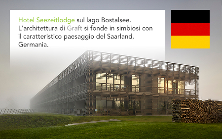 Graft architects, Seezeitlodge Hotel Bostalsee, Gonnesweiler, Saarland, Germany, Knippers Helbig, Ernst Partner Landschaftsarchitekten