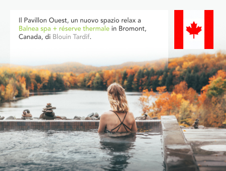 Blouin Tardif Architecture Environnement, Balnea spa, réserve thermale, Le pavillon Ouest, Bromont, Quebec, Canada