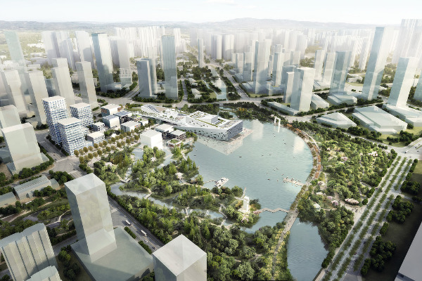 Henning Larsen, Hangzhou Yuhang Opera, China, Buro Happold, Bassinet Turquin Paysage, AECOM