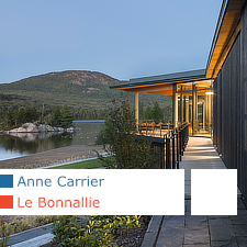 Anne Carrier architecture, Centre de Services Le Bonnallie, Mont Orford, Lac Stukely, Quebec, Canada, Sépaq